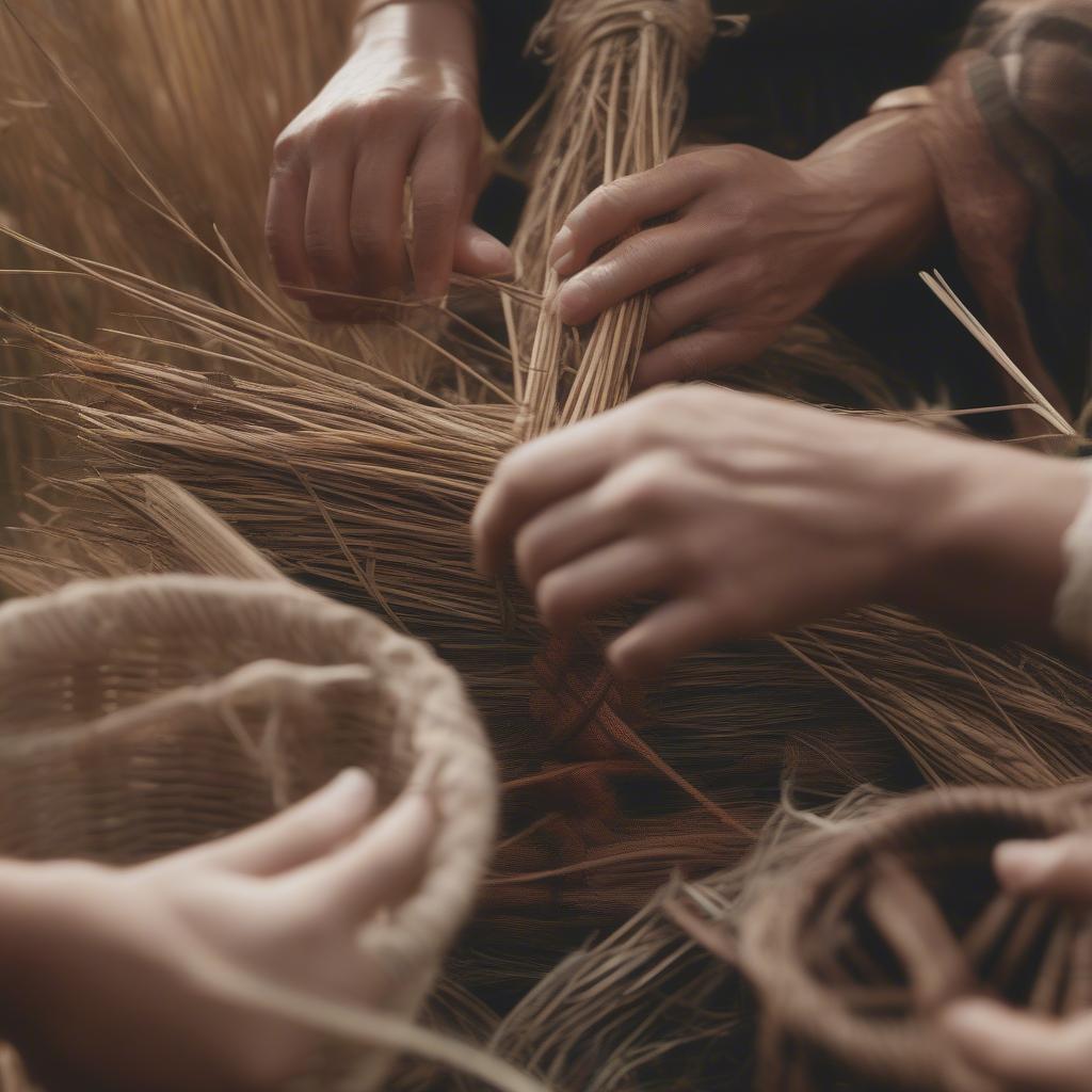 Gathering Natural Materials for Basket Weaving