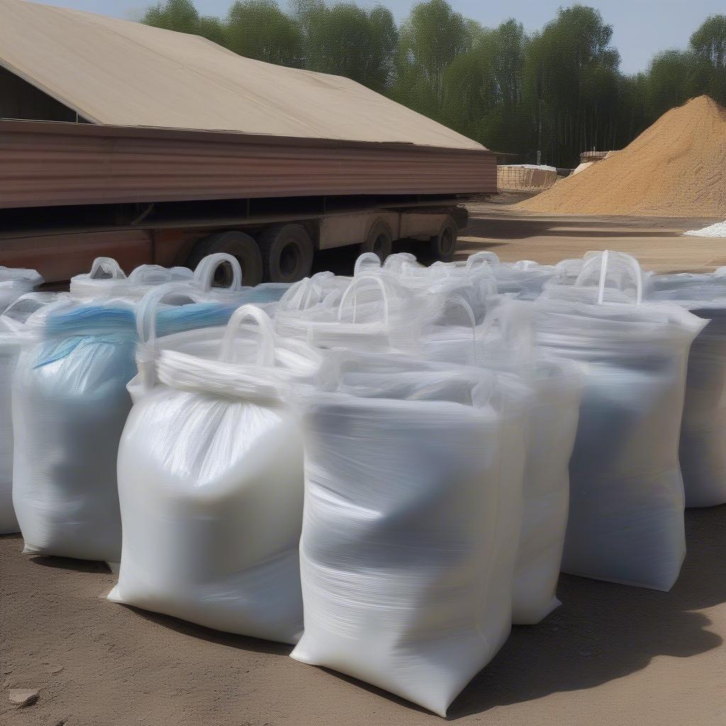 Giant Contractor Bag Woven in Use at Construction Site