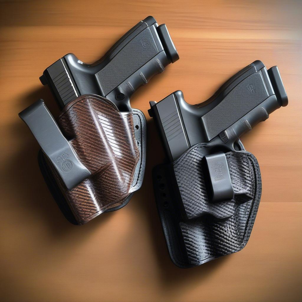 Comparison of IWB and OWB basket weave holsters for Glock 22 Gen 4