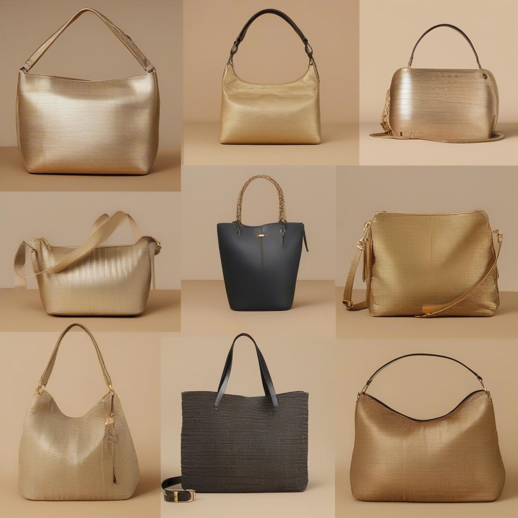 Different Styles of Gold Woven Shoulder Bags