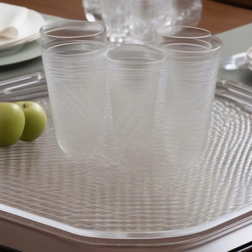 Grainware Clear Acrylic Basket Weave Serving Tray 1984