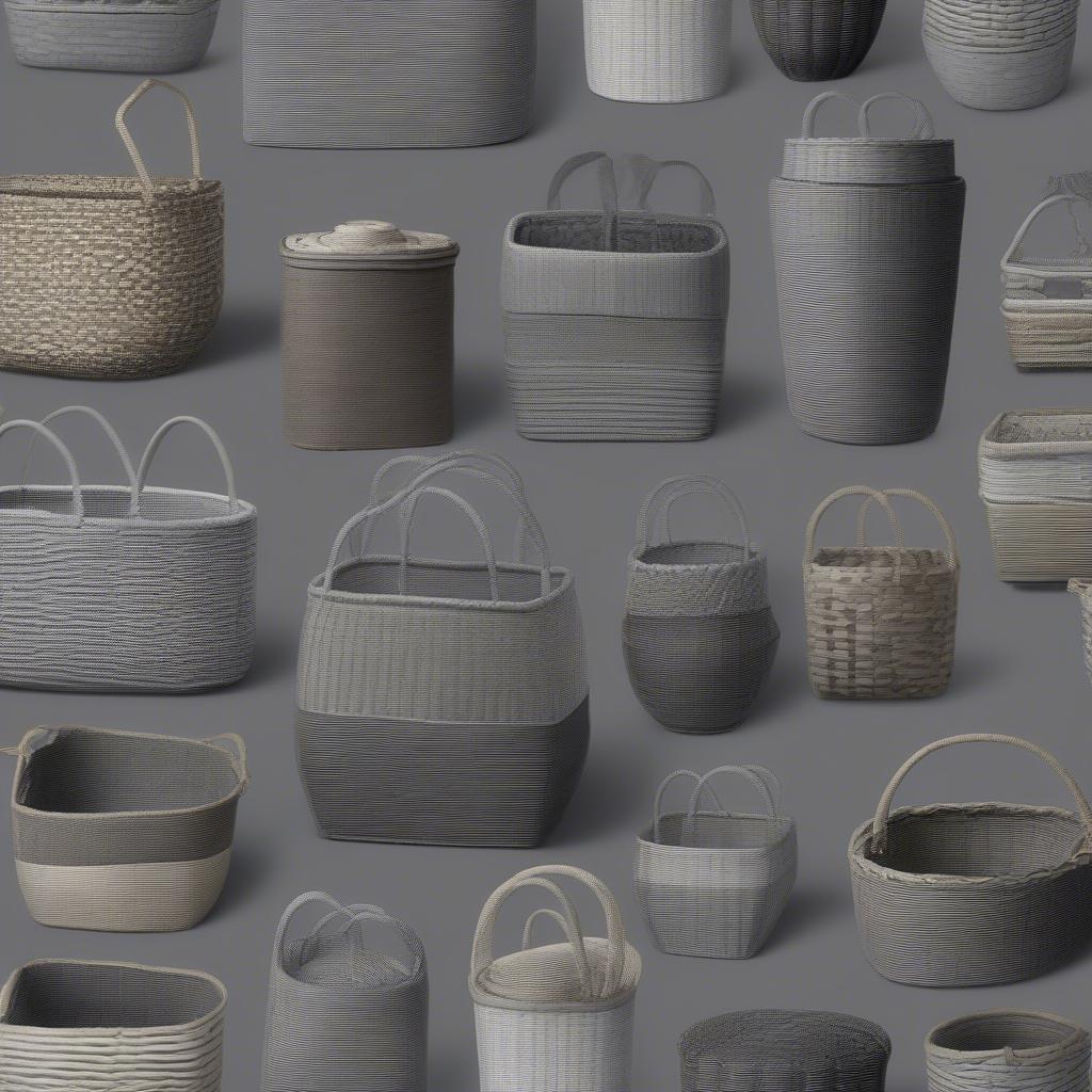 Variety of Gray Weave Baskets