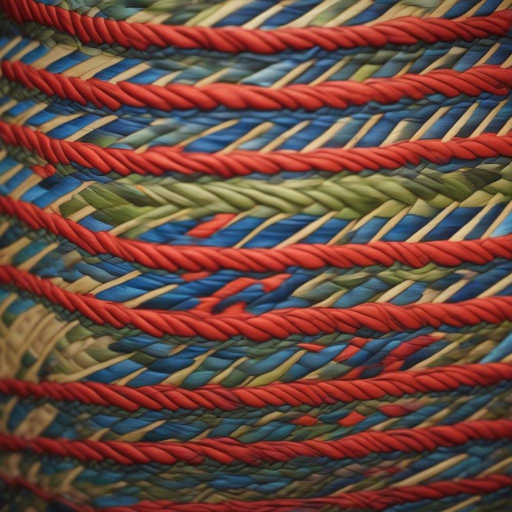 Gullah Basket with Vibrant Colors and Traditional Designs