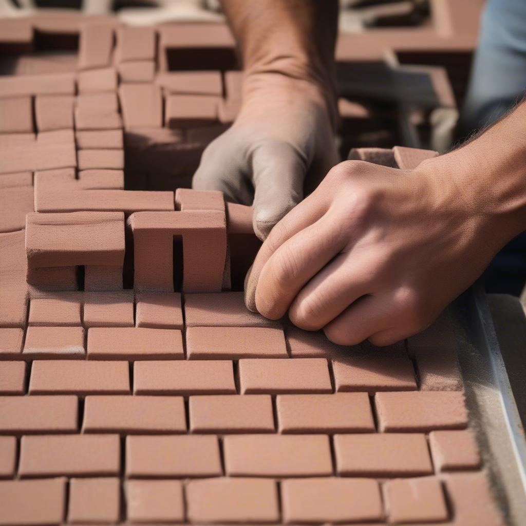 Close-up of Half Basket Weave Brick Construction