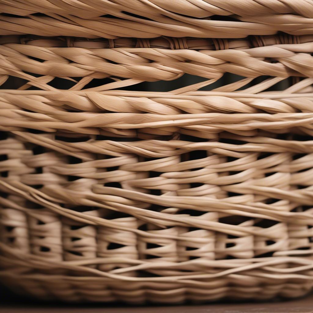 Close-up of a Handcrafted Wicker Basket