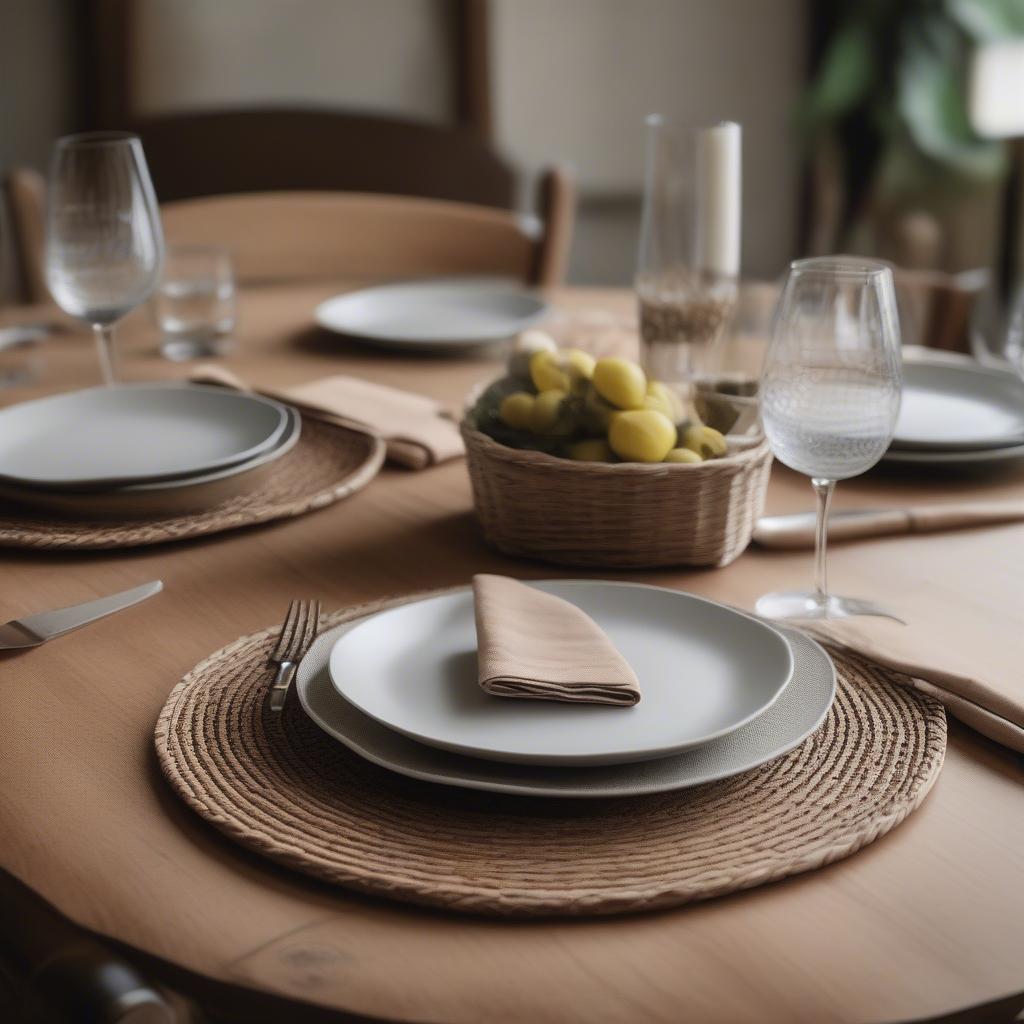 Handmade Basket Weave Placemats on a Table Setting