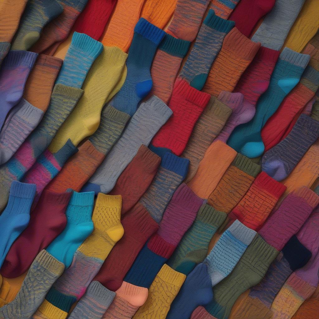 Handmade basket weave socks in various yarns