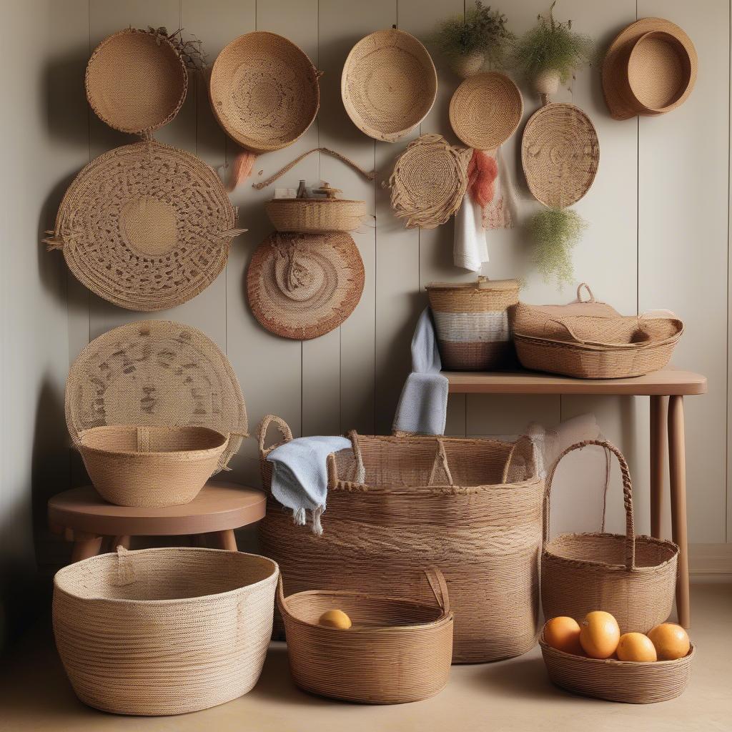 Handmade baskets in various designs