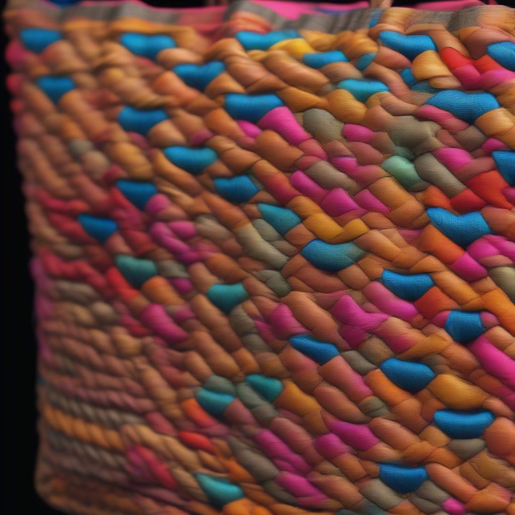 Close-up Details of a Handwoven Bag