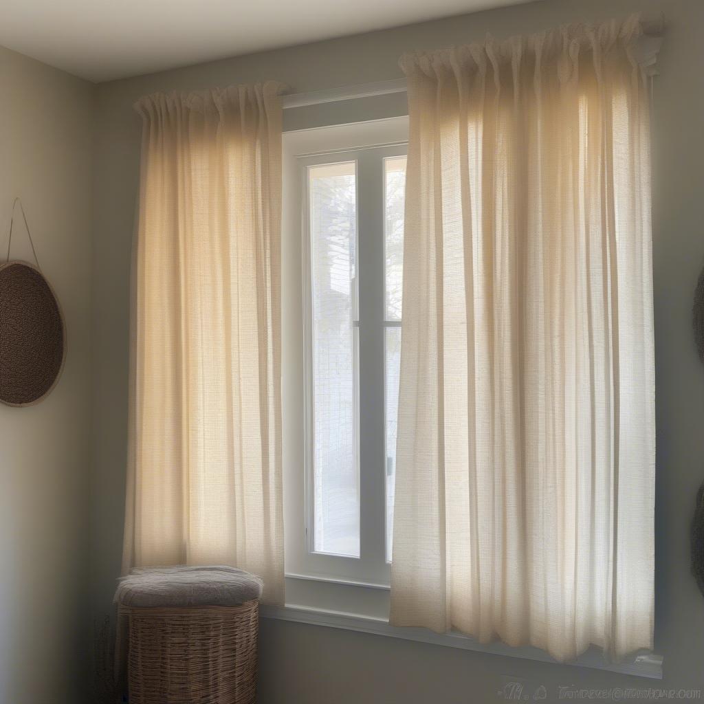 Hanging DIY Basket Weave Drapes