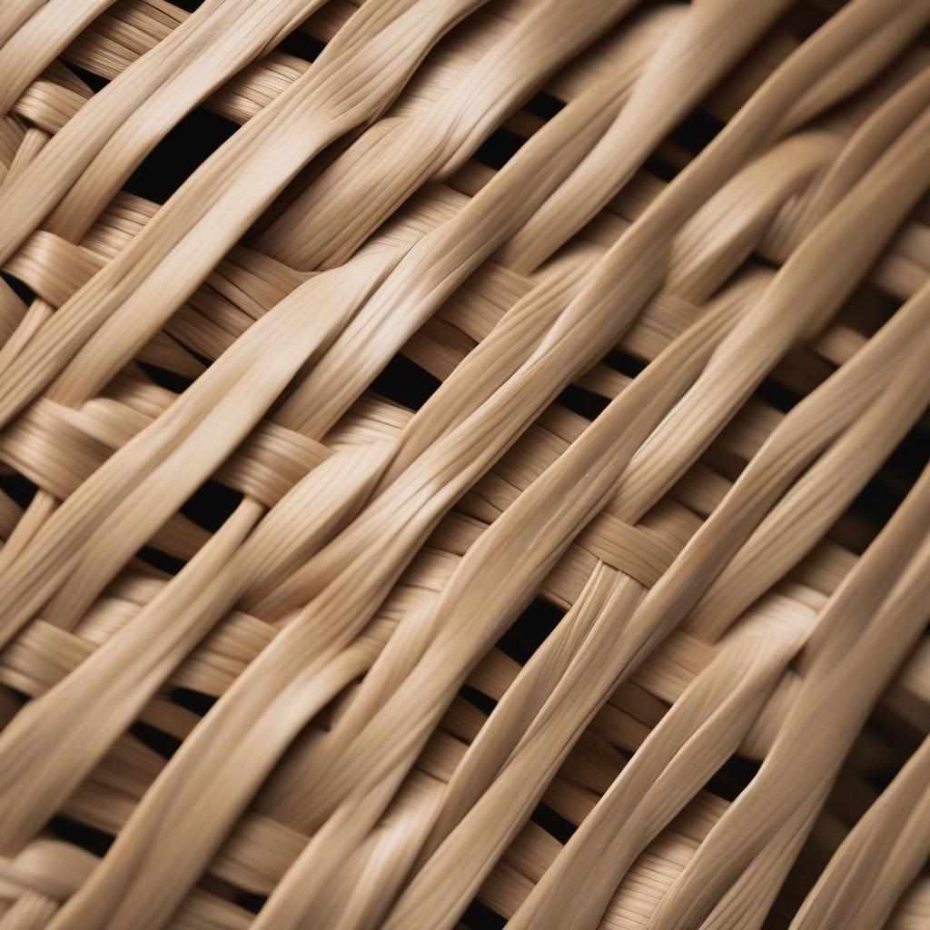 Close-up view of a herringbone chair weave pattern, showcasing the intricate details and craftsmanship.