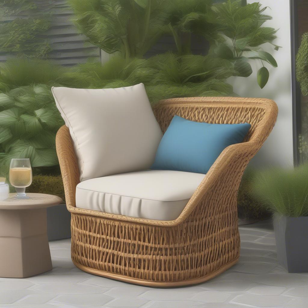 Hexagon Basket Weave Chair in an Outdoor Setting