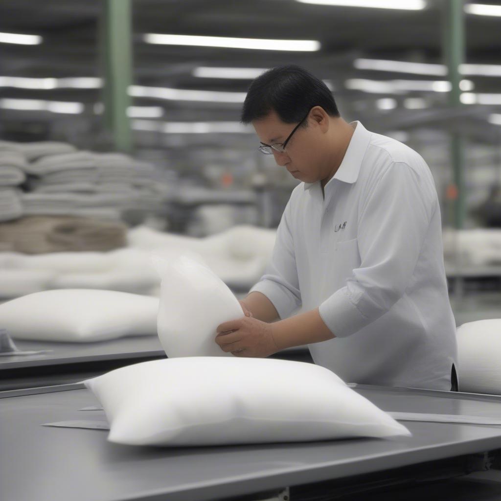 Factory Inspection: Examining the Stitching and Material Quality of Zippered Non-Woven Pillow Carrier Bags