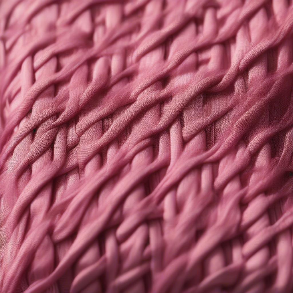 Close-up view of the H&M Pink Jacquard Weave Bag showcasing its intricate weave pattern and vibrant pink color.