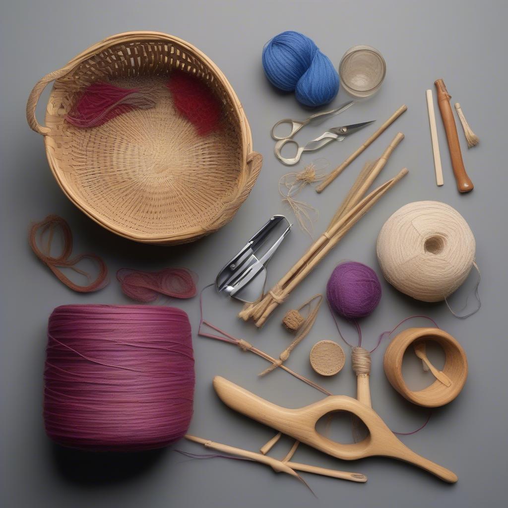 Basket Weaving Tools and Materials