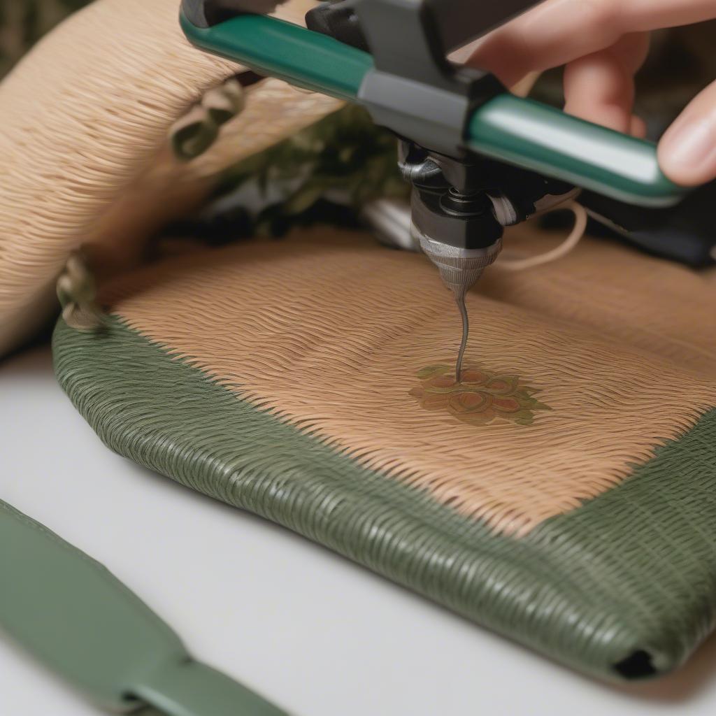 Applying hotmark revolution vinyl to a woven bag