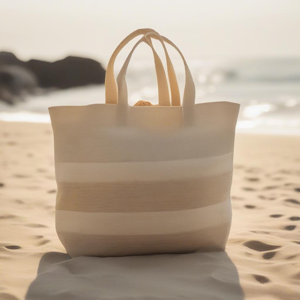 Innisfree Woven Tote Bag on a Sandy Beach