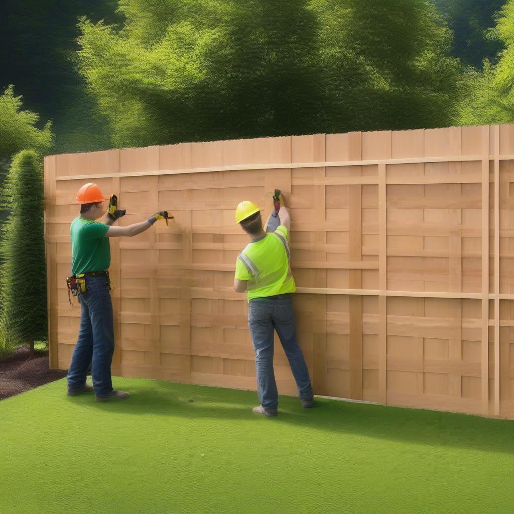 Installing Basket Weave Cedar Fence Panels