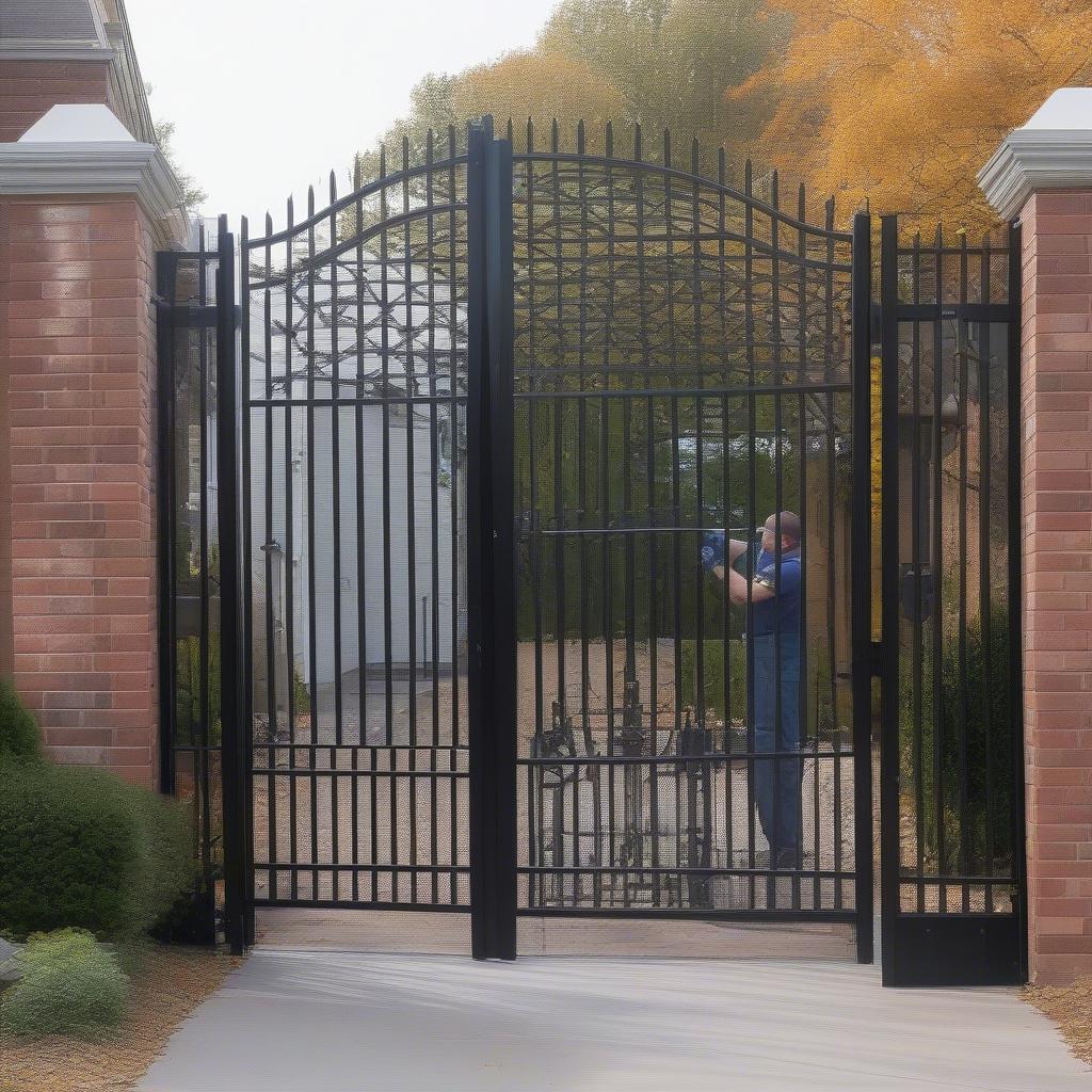 Installing a Basket Weave Metal Driveway Gate