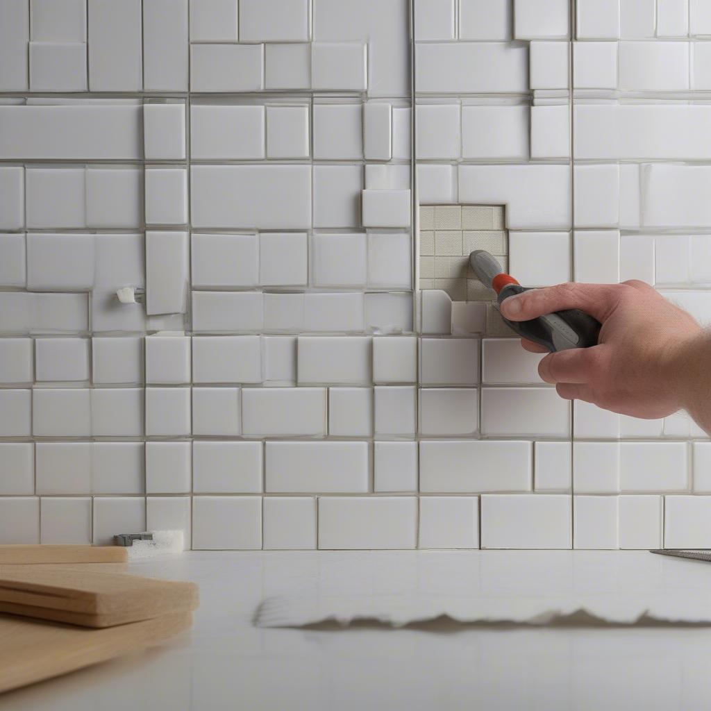 Installing Basket Weave Tile Backsplash