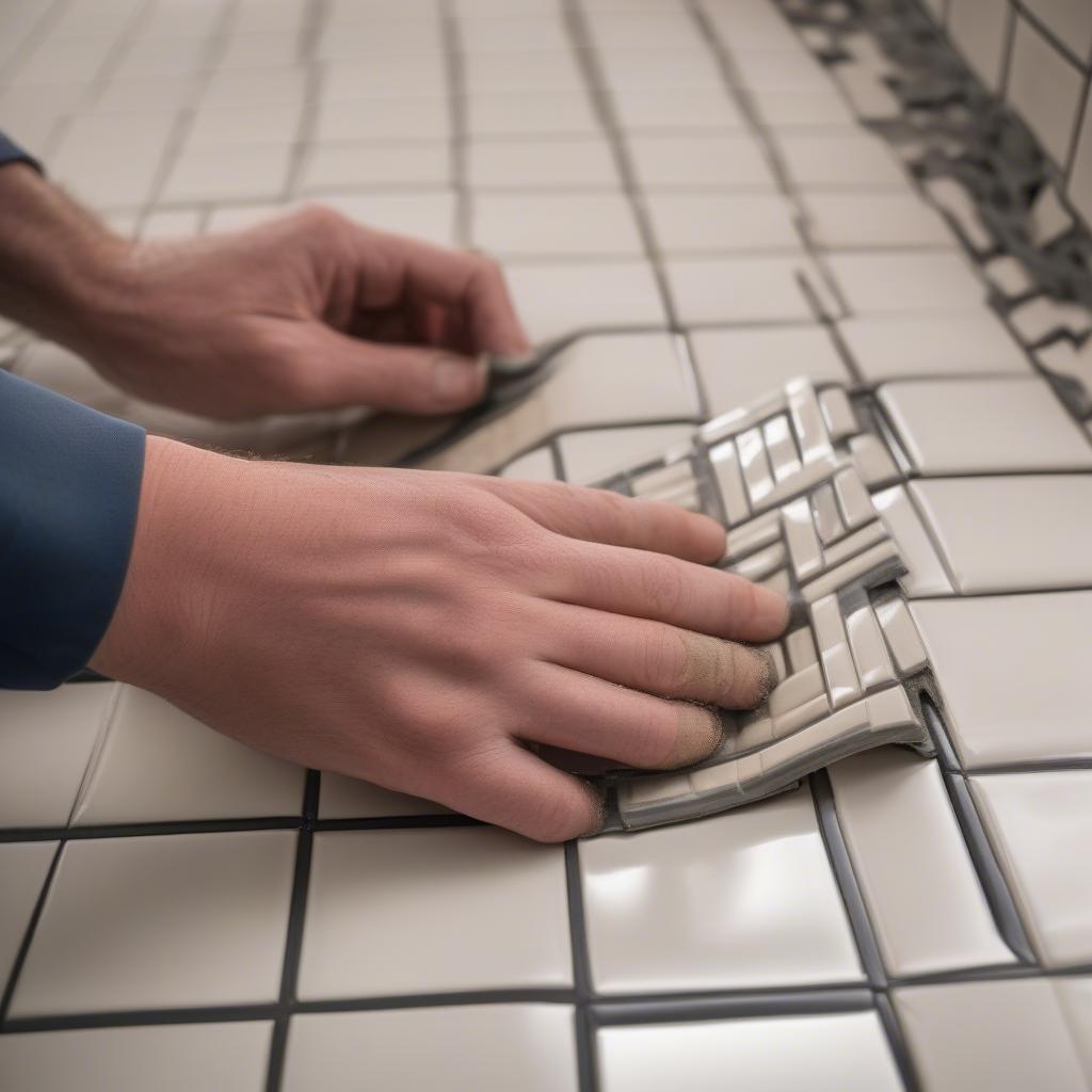 Installing a Basket Weave Tile Border on a Kitchen Backsplash