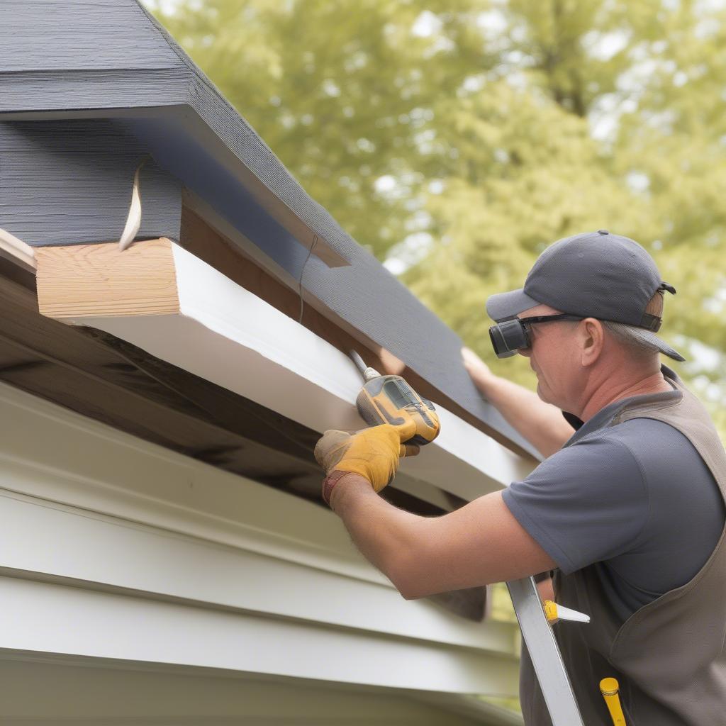 DIY installation of basket weave vinyl soffit panels