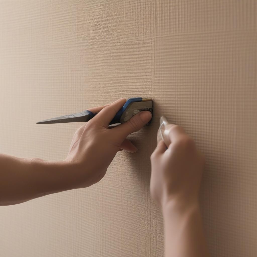 Installing basket weave wallpaper in a UK home