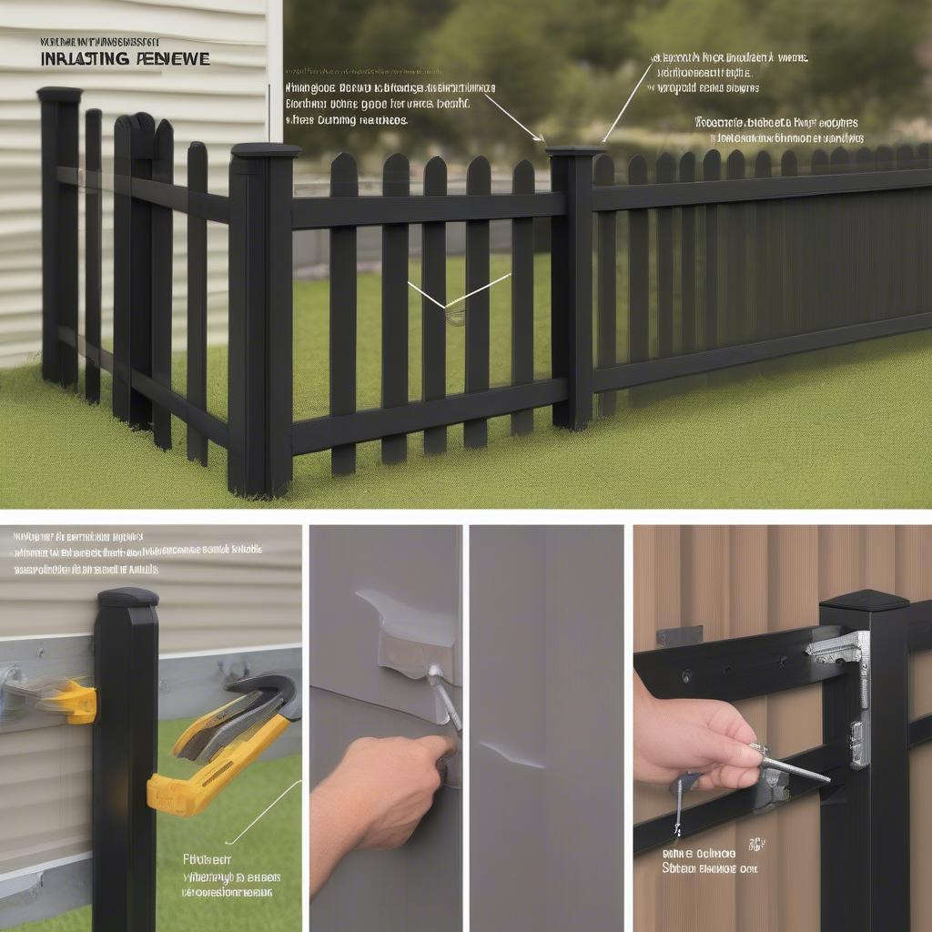 Step-by-step installation of a composite basket weave fence