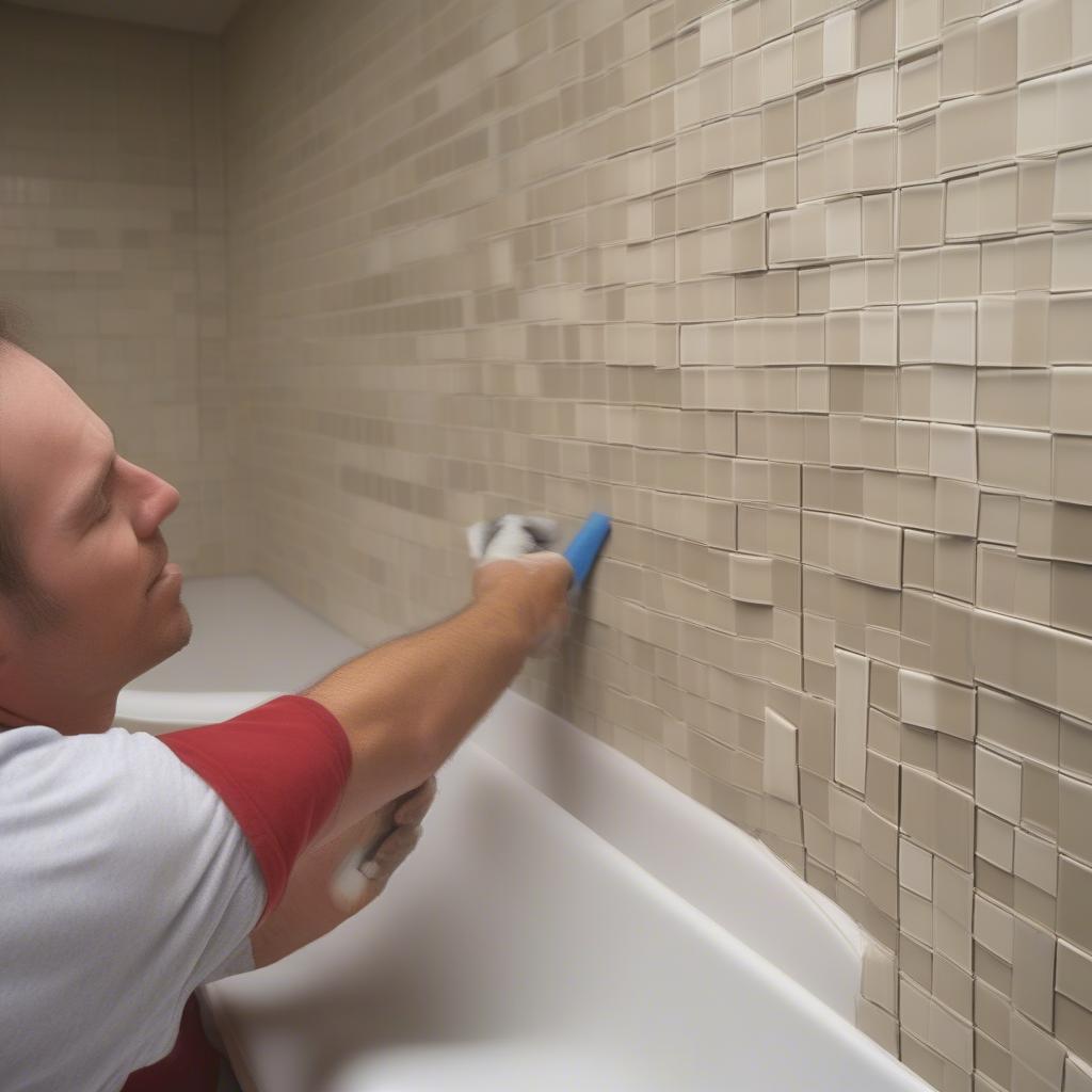 Installing Porcelain Basket Weave Mosaic