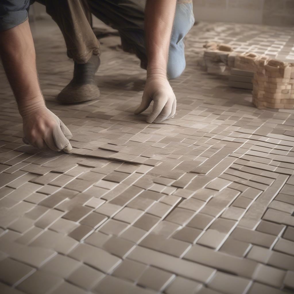 Installing Vintage Basket Weave Tile