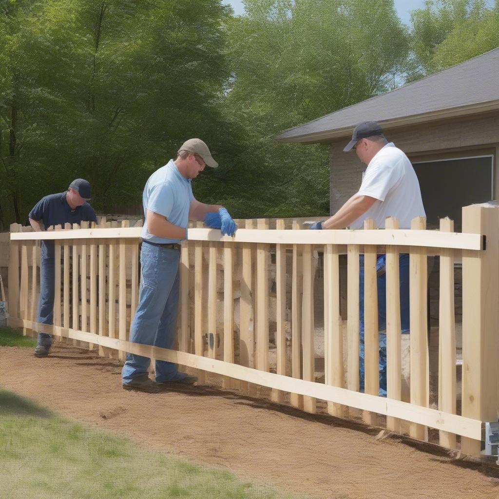 Professional Installation of Vinyl Basket Weave Fence