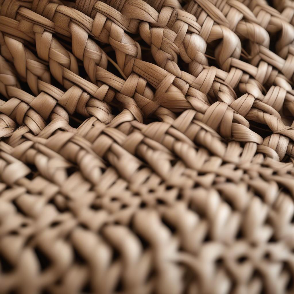 Detailed view of an intricate basket weave pattern, showcasing the artisan's skill