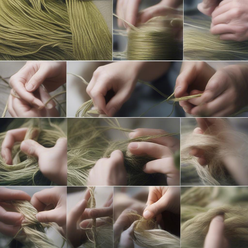 Intricate Basket Weaving Techniques: Close-up shots of various basket weaving techniques, showcasing the complexity and skill involved.