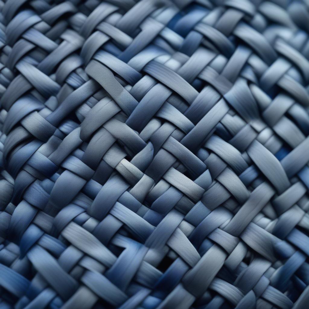 Intricate Blue Basket Weaving Detail