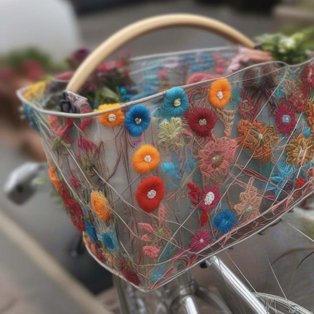 Intricate Embroidery Thread Designs for Bike Baskets