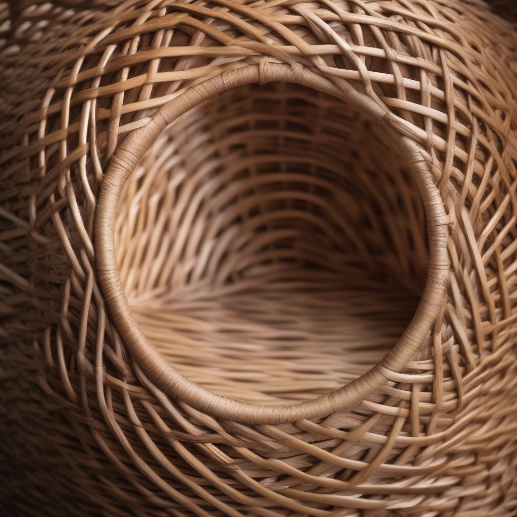 Intricate Rattan and Wicker Basket Detail