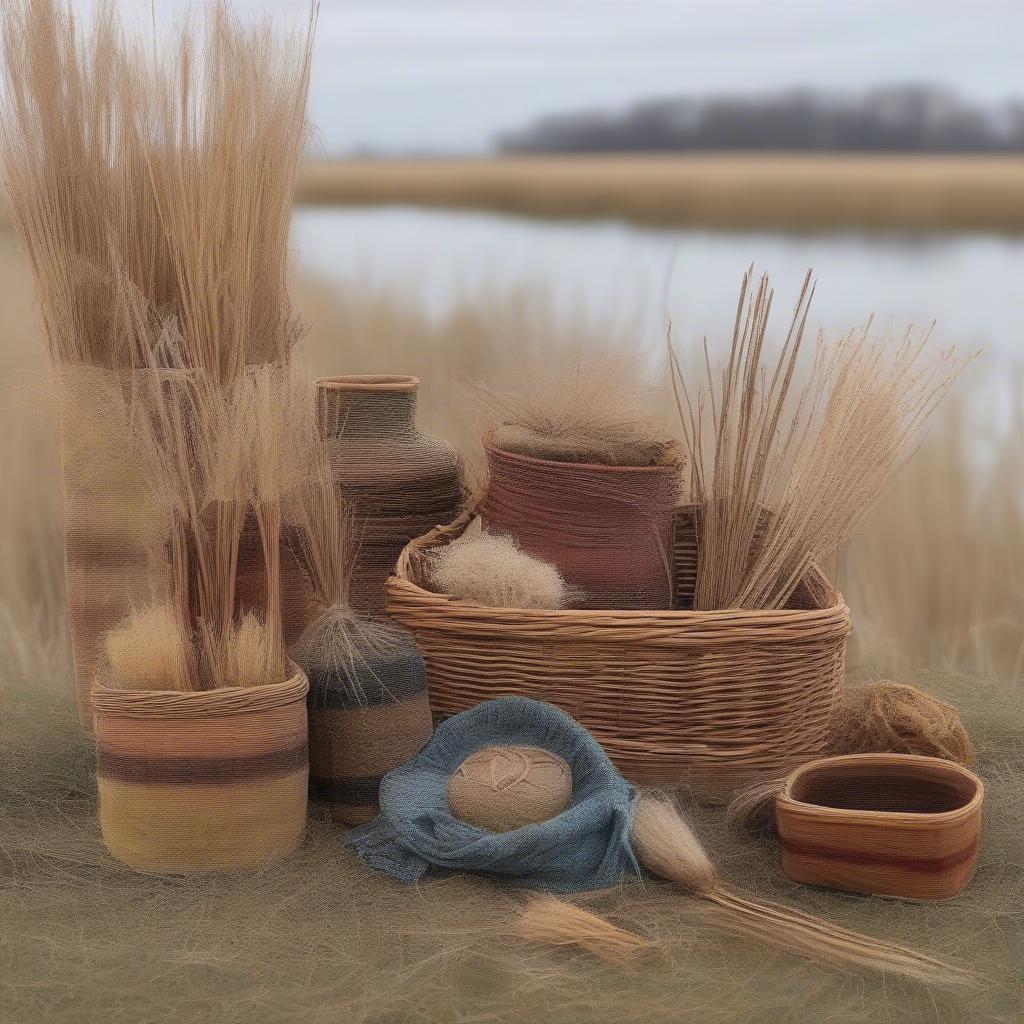 Tracy Welch's collection of natural weaving materials