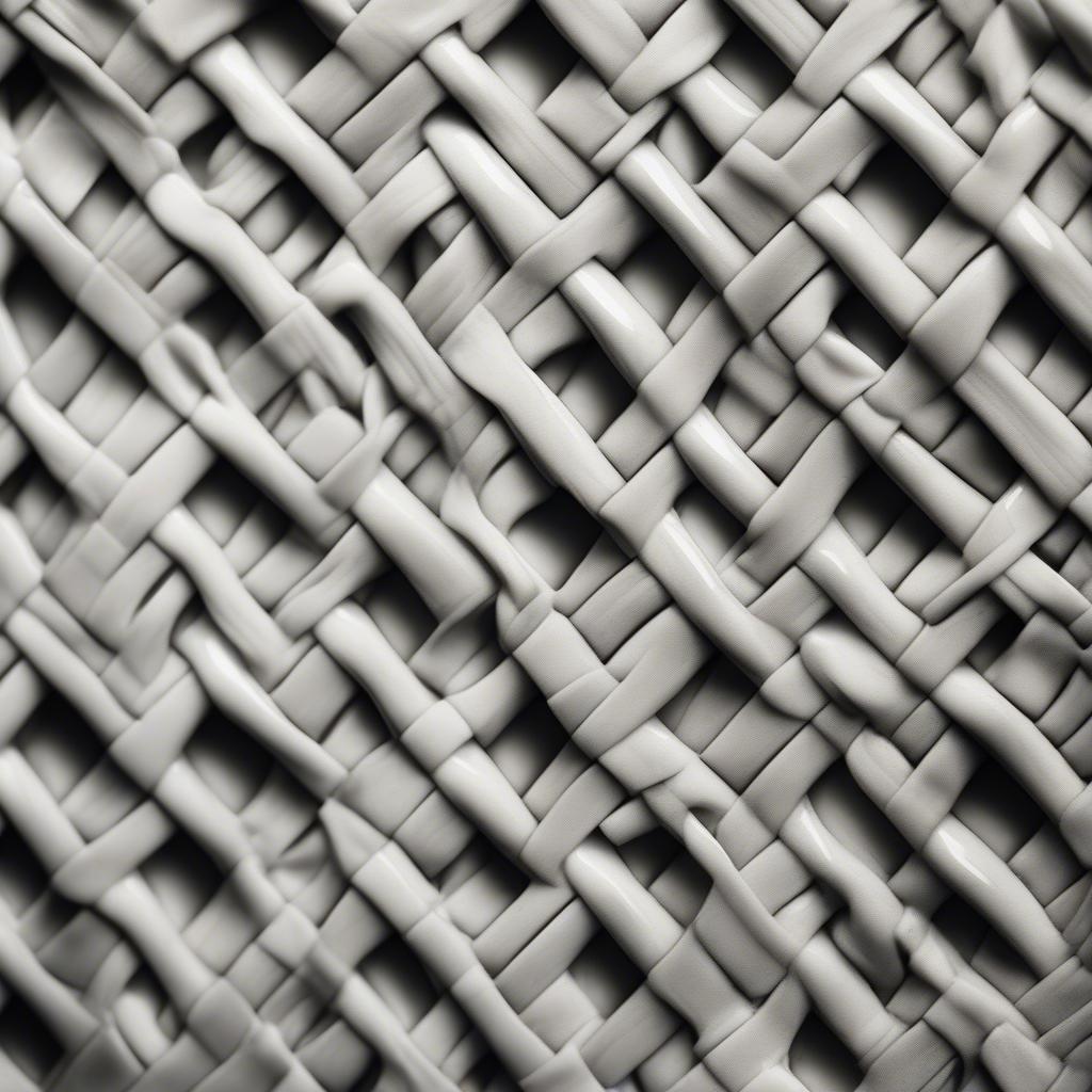 Close-up of Basket Weave Texture on Japanese Porcelain Vase