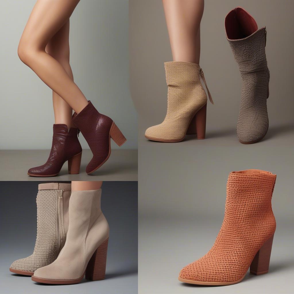 Different styles of Jeffrey Campbell basket weave booties