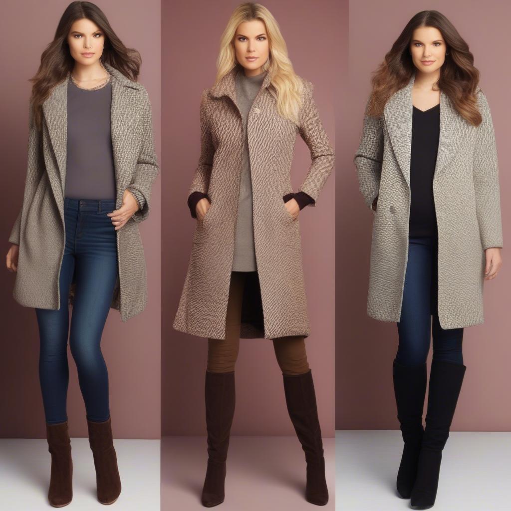 Jessica Simpson Basket Weave Coat Styling Ideas