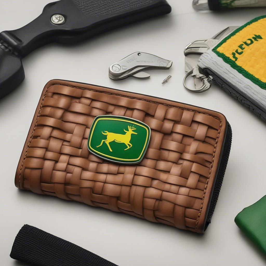 John Deere Basket Weave Wallet with Other Accessories