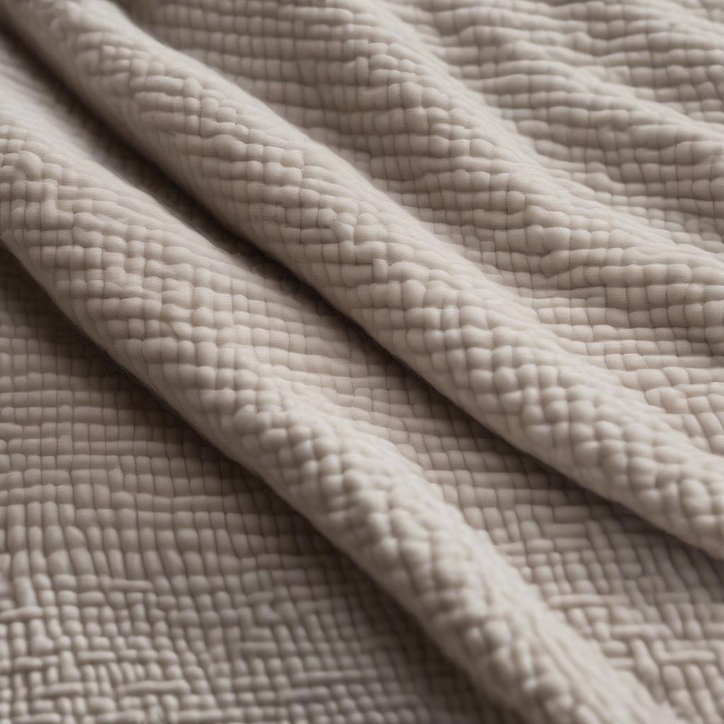 Close-up view of the Kashwere basket weave pattern, showcasing its intricate texture and luxurious feel.