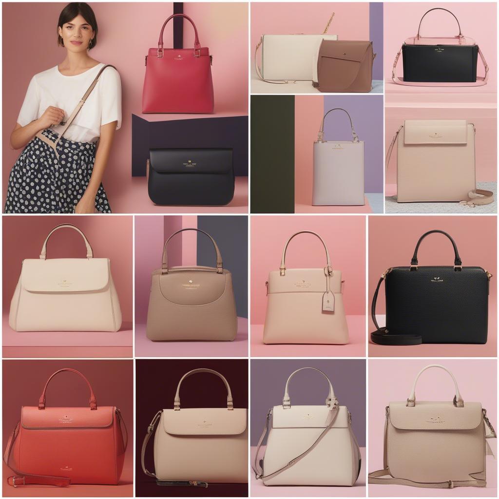 Different colors and styles of the Kate Spade Nadine bag