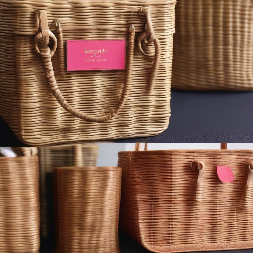 Comparison of wicker and rattan materials used in Kate Spade Nadine bags