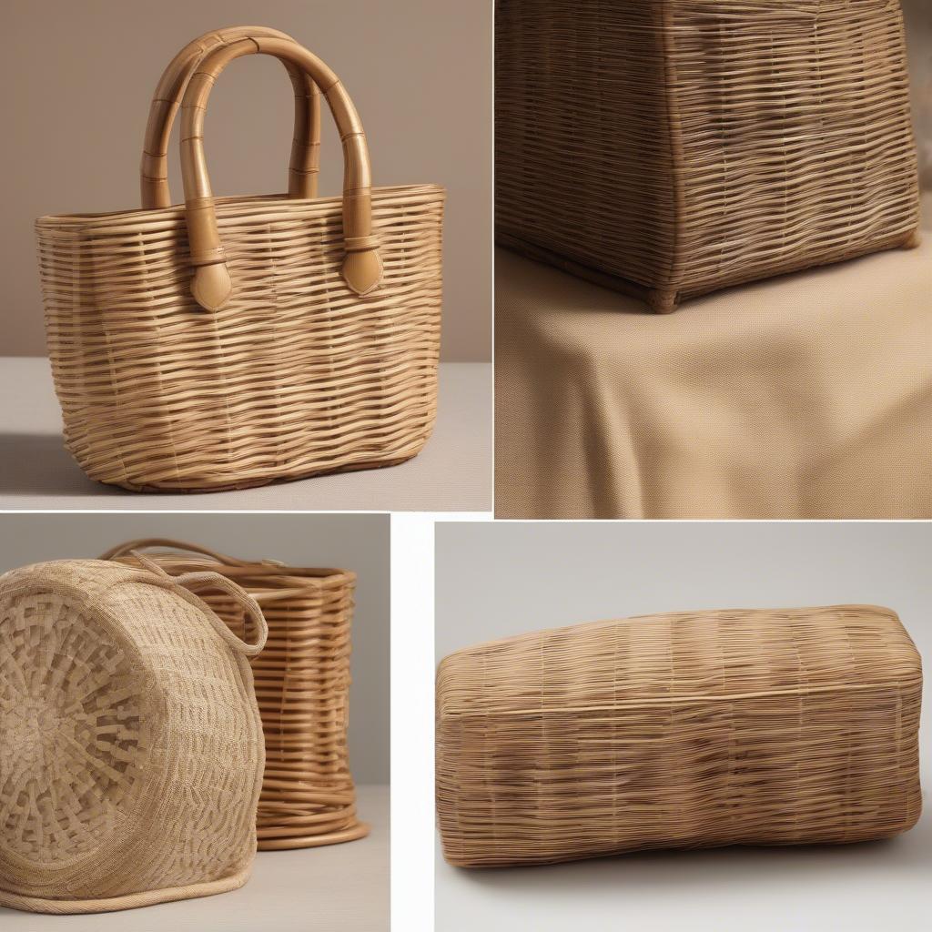 Display of the rattan and wicker materials used in crafting the Kelsey bag