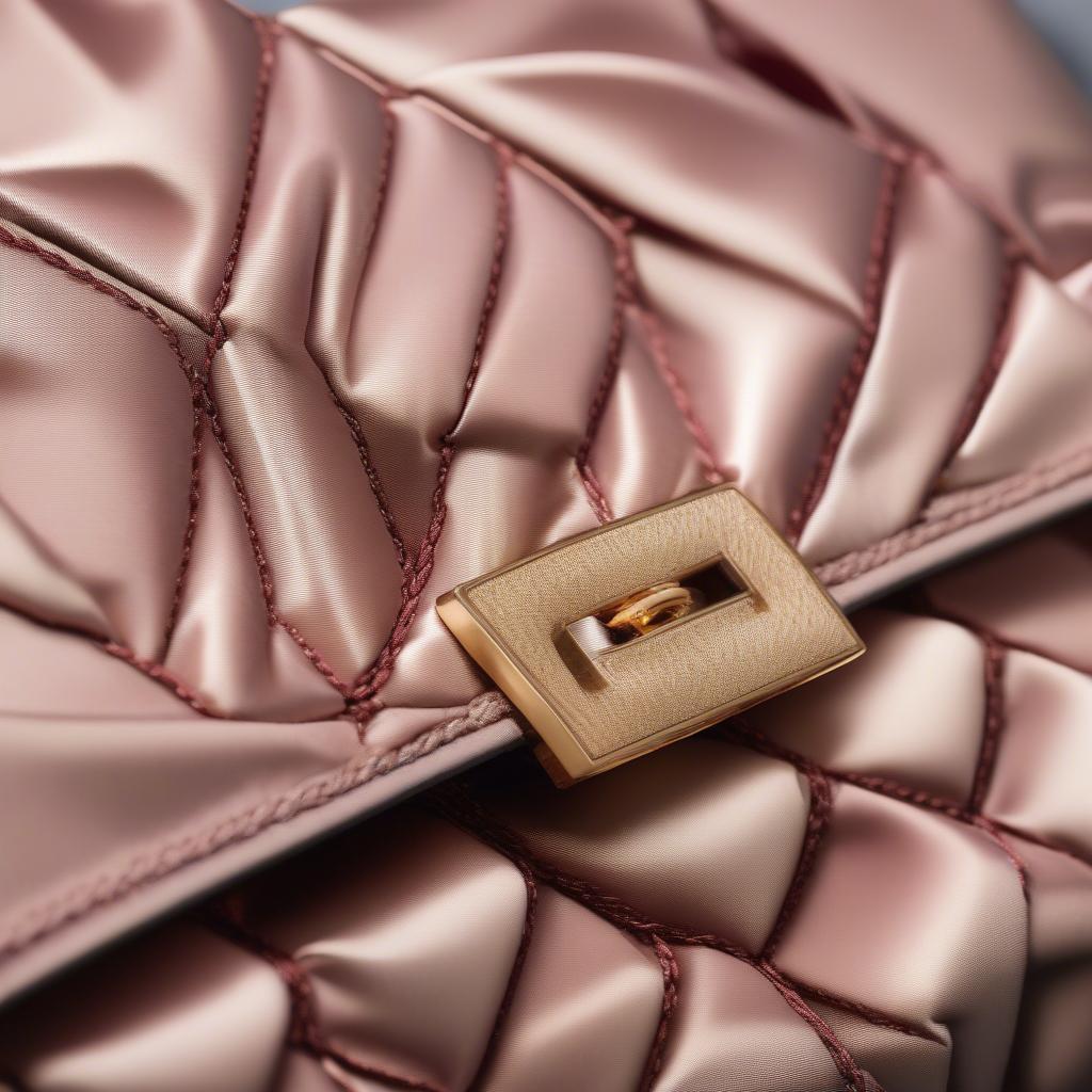 Close-up of the Kira Mini Woven Satin Shoulder Bag