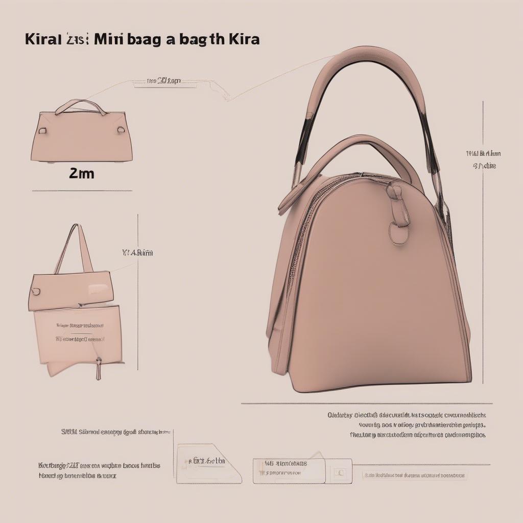 Dimensions of the Kira Mini Woven Satin Shoulder Bag