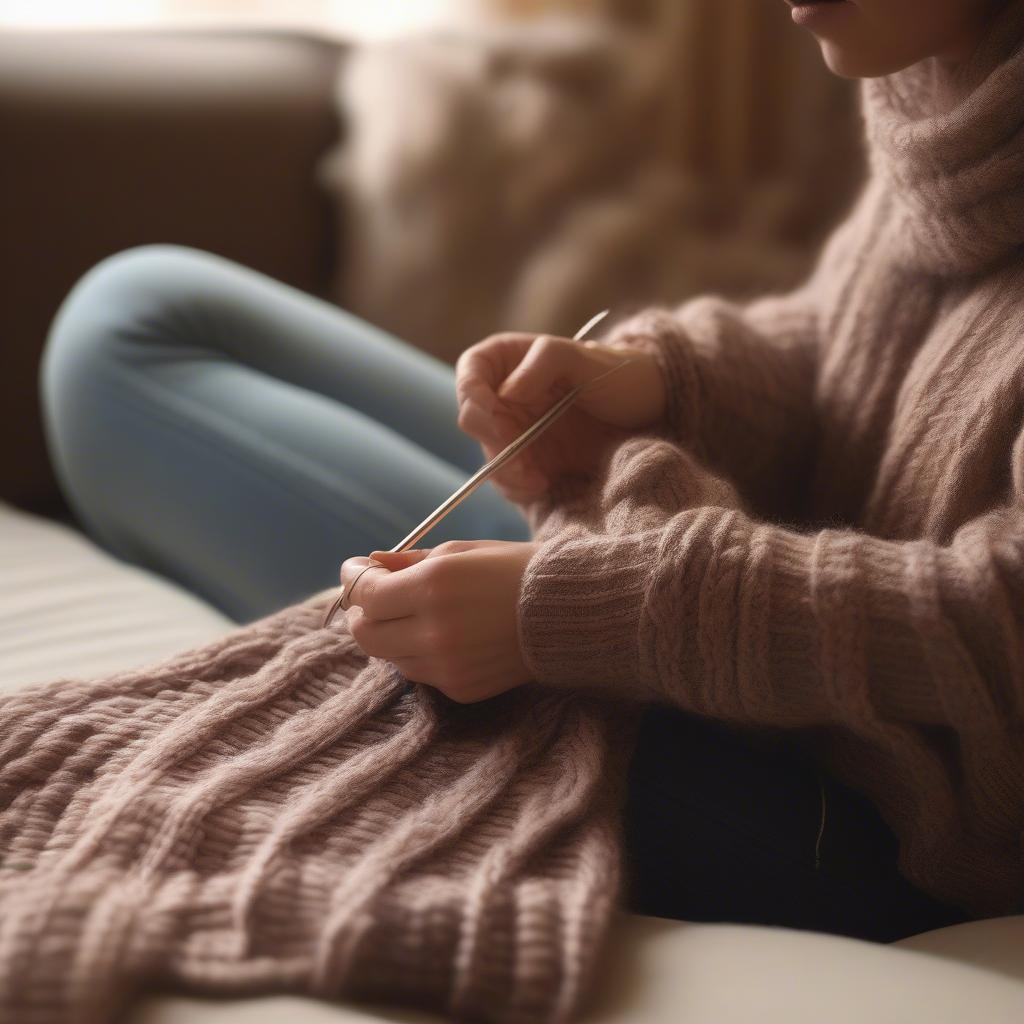 Knitting a Basket Weave Scarf