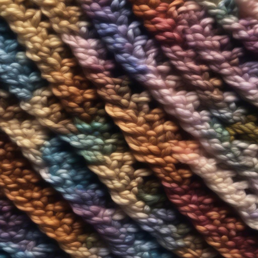 Knitting Basket Weave Stitch with Different Yarns and Colors