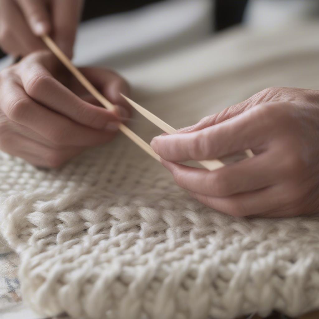 Knitting a basket weave table runner